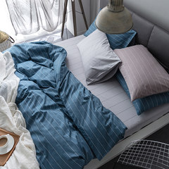 All cotton simple lattice double Nordic pure cotton bed product children bed product dormitory single bed fresh breeze four suite rhyme 1.2m (4 feet) bed