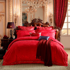 Lovo Carolina textile produced four sets of bedding married life and loved red wedding bedding Love one's life 1.5m (5 feet) bed