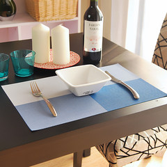 European-style PVC food mat, cup mat, heat insulation pad, waterproof and anti-ironing table mat, bowl pad, western food mat, blue PVC 65+17 vertical edge *70CM