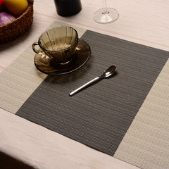 创意欧式西餐餐垫 PVC隔热垫日式餐桌垫盘垫碗垫 长方形防烫餐垫 三段条纹灰色