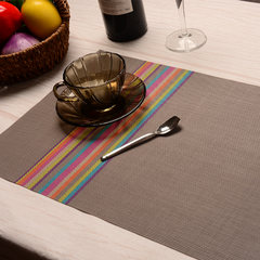 Creative european-style western dining mat PVC heat insulation pad Japanese table mat plate mat bowl pad rectangular anti-ironing pad rainbow dining mat