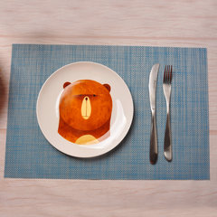 创意欧式西餐餐垫 PVC隔热垫日式餐桌垫盘垫碗垫 长方形防烫餐垫 蓝色餐垫