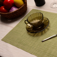 Creative european-style western dining mat PVC heat insulation pad Japanese table mat plate mat bowl pad rectangular anti-ironing green dining mat