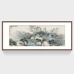Orange house Chinese living landscape painting Chinese painting decorative painting printmaking GuanShanYue Piaoyou office with underwater Mounting height 70* length 170 Elegant red brown According to the color of the shooting classification shipment
