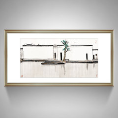 A box draw sofa backdrop living room decorative painting modern minimalist print ink painting Wu Guanzhong swallow Mounting height 102* length 198 Other types Beauty champagne gold According to the color of the shooting classification shipment