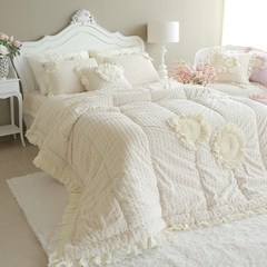 South Korea buy high-grade fur, beige, warm winter bedding four sets of Korean bed Kit Bed linen 1.5m (5 feet) bed
