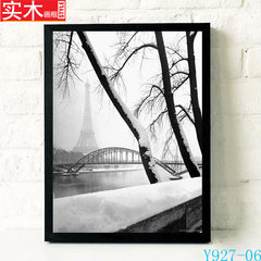 Black and white living room of Paris tower decorates picture contemporary and contracted landscape mural Europe type bedroom head bed hangs picture 33 centimeters *43 centimeters contracted white pure and fresh frame y927-06 oil painting cloth cover film + low reflect organic glass