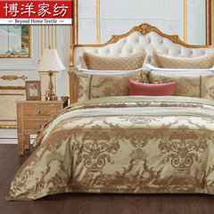The palace is luxurious suite of high-grade textiles Pierre yarn dyed jacquard sheets four piece - golden family 1.5m (5 feet) bed