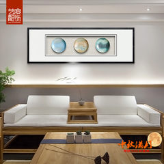 The new Chinese paintings background wall entrance single aisle horizontal version of modern minimalist living room decoration painting 50x150 Other types Booking discount 50 yuan / 20 days of delivery Oil film laminating + low reflective organic glass