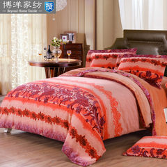 博洋家纺欧美风床上用品床品套件波西米亚 拉舍尔保暖床单四件套 1.5m（5英尺）床