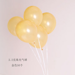 Import 2.2 grams pearlescent gold round advertising balloon wedding decoration business opening birthday 100 days PARTY 2.2 grams pearlescent gold 50