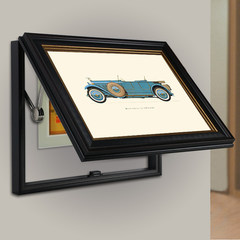European-style occluded electricity meter box decoration painting American hydraulic can be pushed and pulled at will power distribution box hanging painting retro classic car 40*40 simple white fresh frame E sumo home brand original