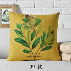 European and American flower and bird pillow, quilt, sofa, office car, cotton, linen, cushion, quilt, air conditioning, lunch break blanket, large size (55*30 cm) E