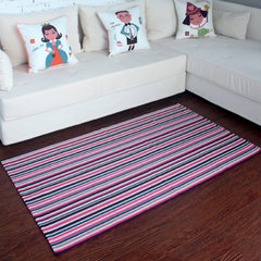 Xin life cotton knitted stripe carpet bedside blanket 90*150 fashionable living room tea table carpet carpet carpet custom size contact customer service rose red stripes 90*150cm