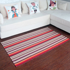 Xin life cotton knitted stripe carpet bedside blanket 90*150 fashionable living room tea table carpet carpet carpet custom size contact customer service purple bar 90*150cm
