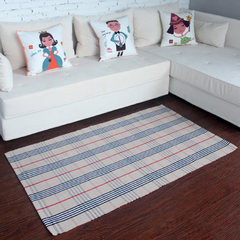 Xin life cotton knitted stripe carpet bedside blanket 90*150 fashionable living room tea table carpet carpet carpet custom size contact customer service British lattice 90*150cm