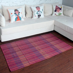 Xin life cotton knitted stripe carpet bedside blanket 90*150 fashionable living room tea table carpet carpet carpet custom size contact customer service 161 rainbow 90*150cm