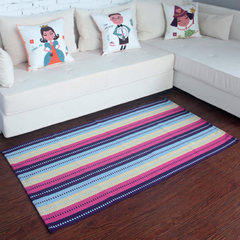 Xin life cotton knitted stripe carpet bedside carpet 90*150 fashionable living room tea table carpet carpet carpet custom size contact customer service seven pieces purple 90*150cm