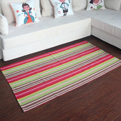 Xin life cotton knitted stripe carpet bedside blanket 90*150 fashionable living room tea table carpet carpet carpet custom size contact customer service red stripes 90*150cm
