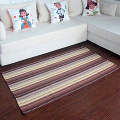 Xin life cotton knitted stripe carpet bedside carpet 90*150 fashionable living room tea table carpet carpet carpet custom size contact customer service seven pieces of coffee 90*150cm