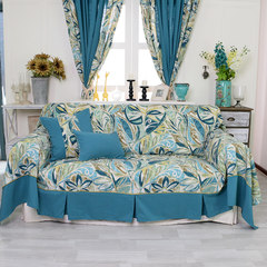 American Retro Blue sofa sofa towel full thick cover sofa cushion cover custom-made sofa cover 65+17 vertical *180cm