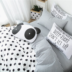 Send big pillow cotton combed black and white 4 a lovely simple wave ins children Sanjiantao cartoon Kit Morning (Xiong Baozhen send fitted models) 1.2m (4 feet) bed