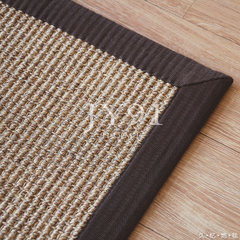 Long time, sisal carpet, knitting mat, American style simple living room, coffee table, bedroom, restaurant entrance mat Custom size contact customer service D56+Y4 dark coffee + non-woven bottom edge