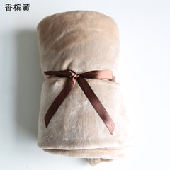 Export pure color flannel office cover leg, knee blanket, nap, baby blanket, pet gift blanket, 118cmX150cm champagne yellow.