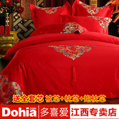 More than six sets of wedding dress, 6 sets of red traditional embroidery bedding 1.8M1.5 [ten] six li dowry wedding sets 1.5m (5 feet) bed