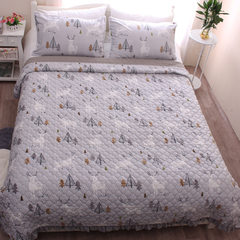 Autumn and winter warmth, Korean Style Crystal velvet carving quilt quilted by coral velvet blanket, air conditioner quilt thickened bed cover sheet three piece 200*230 plus pillow case 2 Lucheng notes