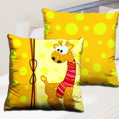 The new 3D printing cross stitch pillow on a pillow cushion car lovely deer animal cartoon Pillowcase [single] 3D printing (without pillow)