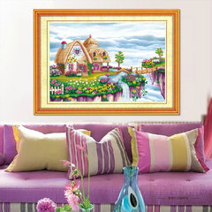 5D diamond diamond embroidery painting DIY brick hut a jewelled palace in elfland's hills Wonderland show the living room with drill painting sticking cross stitch [77x50 cm] 5D Rubik's cube drill more than 30%