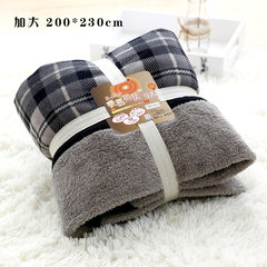 Japanese style winter thickened blankets, single man double checked cloak, knee blanket, flannel coral velvet, double-sided warmth, 150x180cm pink, gray and white blanket 200*230