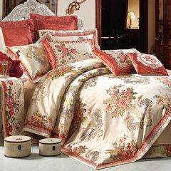 European style luxury home luxury bedding wedding Satin Jacquard Siliubashi set MYL751 Ten piece set 1.5m (5 feet) bed