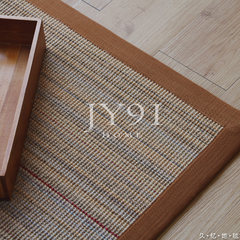 Long Yi simple modern striped sisal carpet mat table living room table windows and balconies custom entrance door mat Custom size contact customer service T35+Y5 orange selvage + non-woven bottom