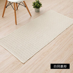 Cotton woven mat mat mat bed entrance door bedroom kitchen and toilet water bath mat 40× 60CM Diamond of white back