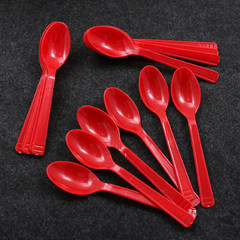Cheng Xiang Xi wedding products wedding supplies wedding Soton red red red spoon spoon spoon disposable spoon One pack (20)