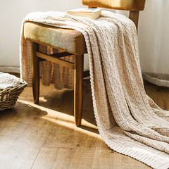 ins北欧撞色设计款全棉针织沙发盖毯网红摄影毛毯休闲毯披肩毯 120*180cm 4江南