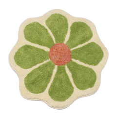 European-style cartoon flower carpet with pink, green and blue door mat, water-absorbing and anti-skid, mobile phone bathroom, bedroom, foot mat, 40× 60CM green