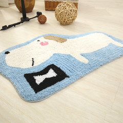 Star Wang cotton mat mat mat children bedroom real household bath mat mat hand wash water 50× 80cm skid proof pad Fresh Blue Puppy