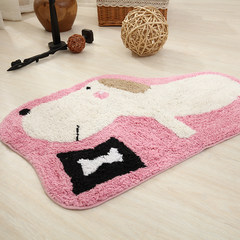 Star Wang cotton mat mat mat children bedroom real household bath mat mat hand wash water 50× 80cm skid proof pad Cute pink puppy