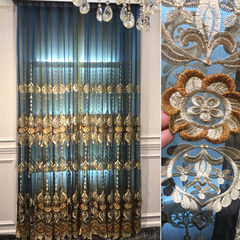 Enclosed luxury European style curtains, living room, balcony, high grade bedroom, relief embroidered yarn, finished custom curtain screen 8192- single layer yarn
