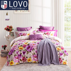 Lovo Carolina textile produced by sanding quilt sheets on the bed Four Piece Kit peached cotton Chelsea Garden In Hua Xiren 1.5m (5 feet) bed