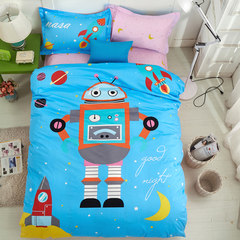 Children's sheets Three Piece Set Boys pure cotton student hostel 1.2m bed products single cute upper and lower berthing quilt 1.0m robot 0.9m