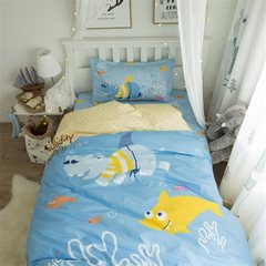 Cartoon cotton student dormitory upper and lower berths single cotton 1 m 2 bed sheets quilt children three piece 1.2m bed bed 1.2m Paradise (4 ft) bed
