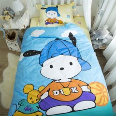 Cartoon cotton dormitory, single bedroom cotton 1 m 2 bed sheets quilt children three piece 1.2m bed lovely Nuby 1.2m (4 ft) bed