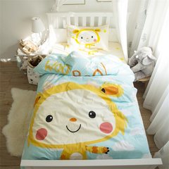 Cartoon cotton dormitory, single bedroom cotton 1 m 2 bed sheets quilt children three piece 1.2m bedding gentle time 1.2m (4 ft) bed