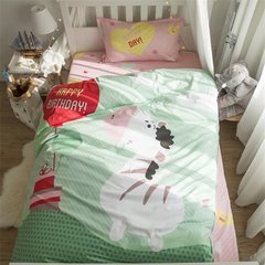 Cartoon cotton dormitory: single cotton 1 m 2 bed sheet quilt children three piece 1.2m bed product birthday party 1.2m (4 ft) bed