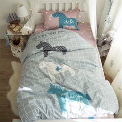 Cartoon cotton dormitory, single bedroom cotton 1 m 2 bed sheets quilt children three piece 1.2m bed time stroll 1.2m (4 ft) bed