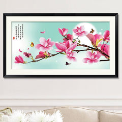 3D printing cross stitch new living room series moonlight magnolia flowers series cross embroider flower bedroom Non full drill [70x50 cm] tools